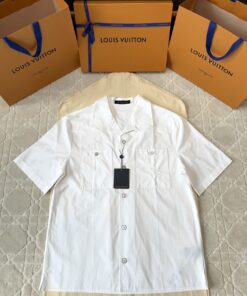 1V25SS单排扣压花短袖衬衫