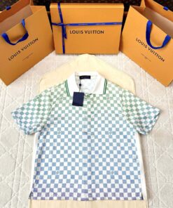 1V25SS早春新款彩色棋盘格短袖