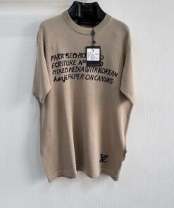 1v25ss字母提花毛织短袖T恤