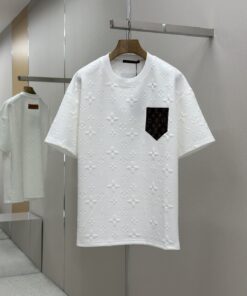 1V皮质口袋拼接短袖T恤