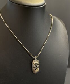 925纯银六芒星方牌套链