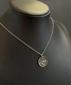 925纯银love圆牌套链