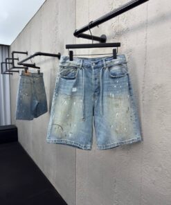Acne Studios 泼墨做旧牛仔短裤