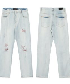 AMIRI贴布刺绣牛仔裤长