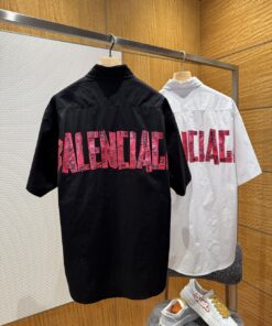 BALENCIAGA巴黎世家胶带短袖衬衫