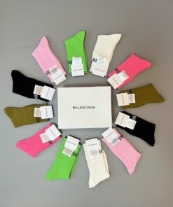 Balenciaga刺绣纯棉高帮长袜6色_2928