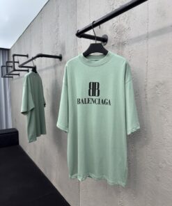 Balenciaga黑字母双B印花短袖