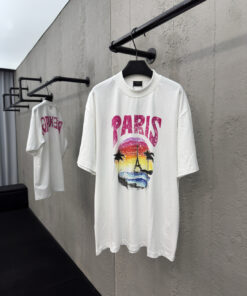 Balenciaga落日余晖印花短袖