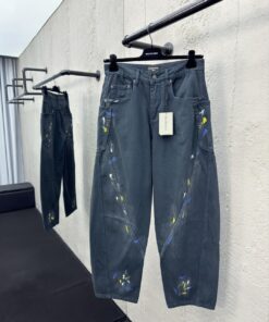 Balenciaga泼墨牛仔工装裤工