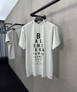 Balenciaga视力表印花破坏短袖_5270