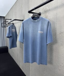 Balenciaga水洗可乐海浪字母印