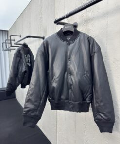 Balenciaga印花字母夹克皮衣