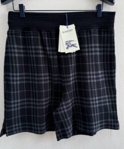 bbr25ss格纹短裤棉质混纺面料