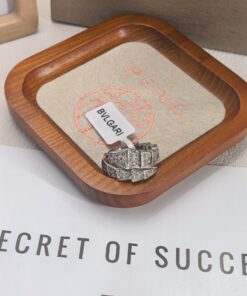 宝格丽蛇骨双圈大号戒指 满钻款