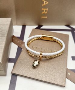 宝格丽双圈蛇手绳  白金色版本