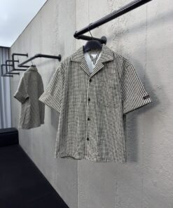 BOTTEGAVENETA千鸟格短袖衬衫