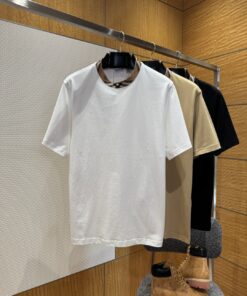 BURBERRY巴宝莉格纹领圆领短袖T