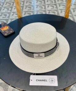 Chanel香奈儿草帽沙滩平顶檐帽