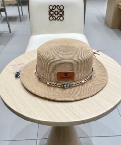 Chanel香奈儿新款平顶草帽细草_5695