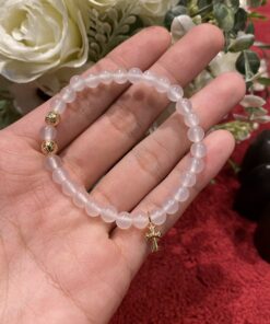 CH 克罗心白水晶三金珠手串