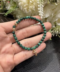 CH 克罗心孔雀石三金珠手串