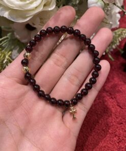 CH 克罗心石榴石三金珠手串