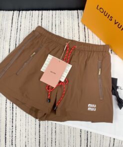 春夏新款松紧腰字母抽绳短款SM