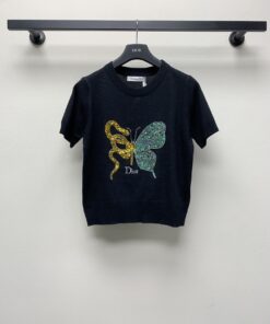 春夏新款圆领蛇年限定蝴蝶针织毛衣_11250