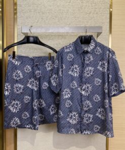 DIOR迪奥蚕丝短袖衬衫套装上衣