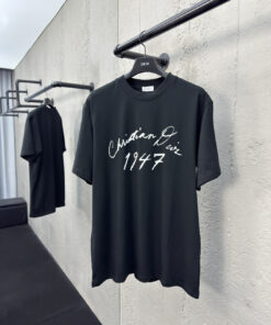 DIOR签名植绒印花短袖工艺说_7507