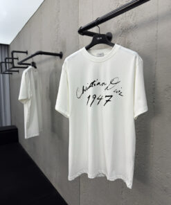 DIOR签名植绒印花短袖工艺说