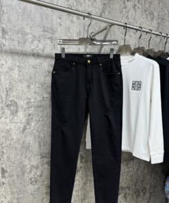 芬迪25年最新男士柔软高弹黑灰色