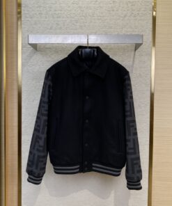 FENDI芬迪翻领棒球夹克外套