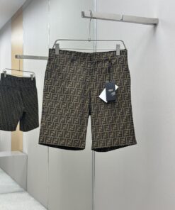 Fendi 老花满印FF短裤面料：_443