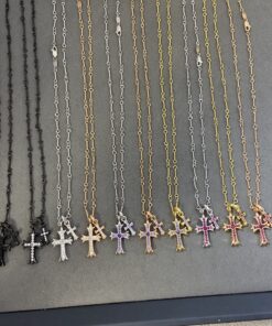 古驰克罗心项链 经典款镶钻十字