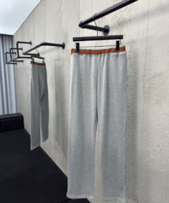 GUCCI红绿织带刺绣长裤工艺说