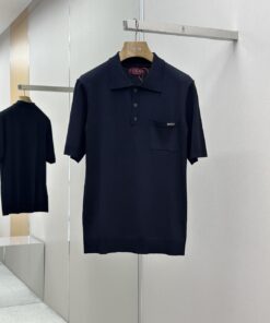 Gucci嵌花针织Polo衫定