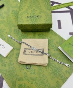 Gucci双G互扣三环手链 粗款长