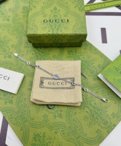 Gucci双G互扣五环手链 细款长