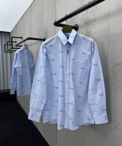 GUCCI提花刺绣条纹衬衫工艺说