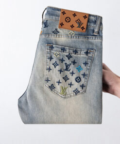 精品大牌LV男装牛仔裤夏季薄款