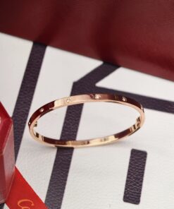 卡地亚 窄款10钻手镯 玫瑰金版_12423