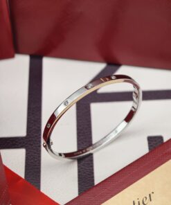 卡地亚 窄款10钻手镯 银色版本_12426