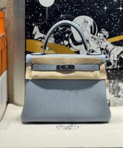 kelly28cmJ7亚麻蓝Togo皮