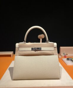 Kelly 28 Epsom 10奶昔白 银扣