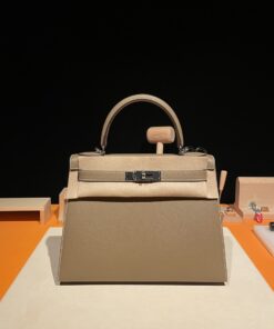 Kelly 28 Epsom皮 18大象灰 银扣