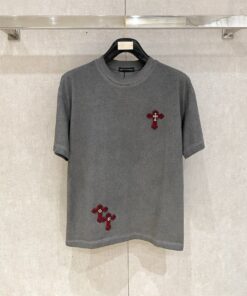 克罗心2025春夏潮牌刺绣圆领短袖_7221