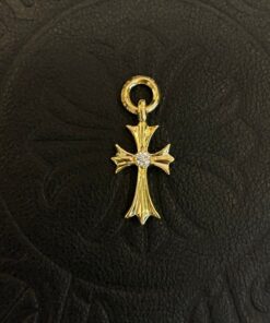 克罗心 22k真金真钻十字吊坠客