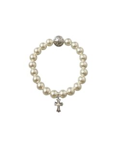 克罗心 8mm带珍珠钻十字架手串