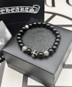 克罗心Chrome Hearts三个Ch+珠饰
